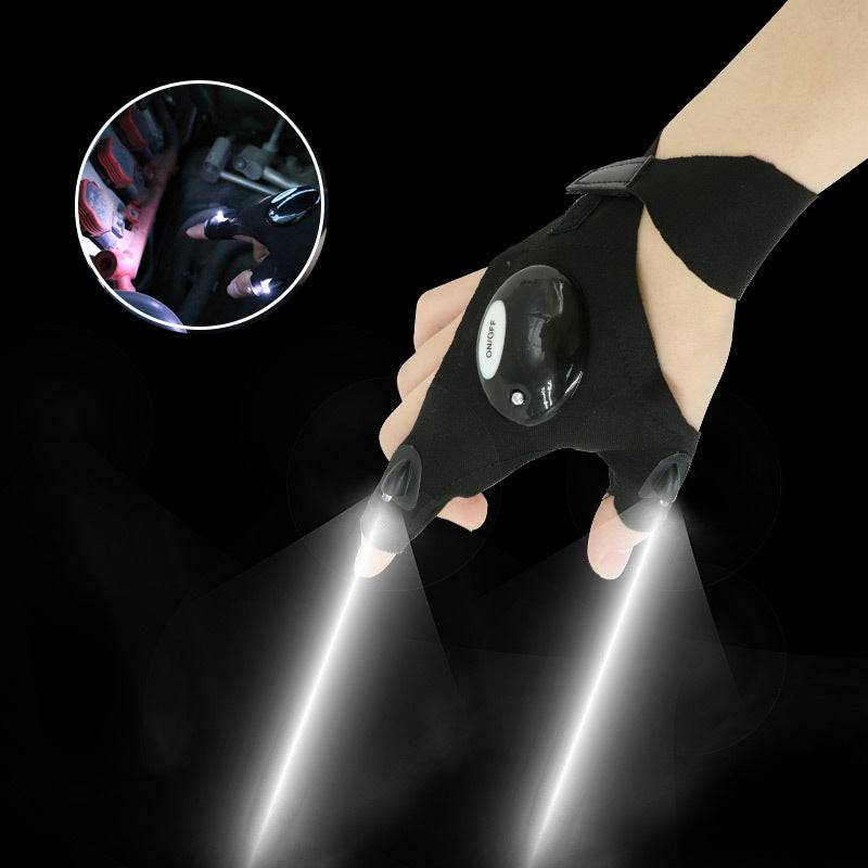 Guantes impermeables con linterna LED para hombres y mujeres