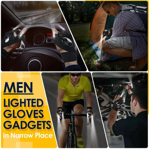 Guantes impermeables con linterna LED para hombres y mujeres