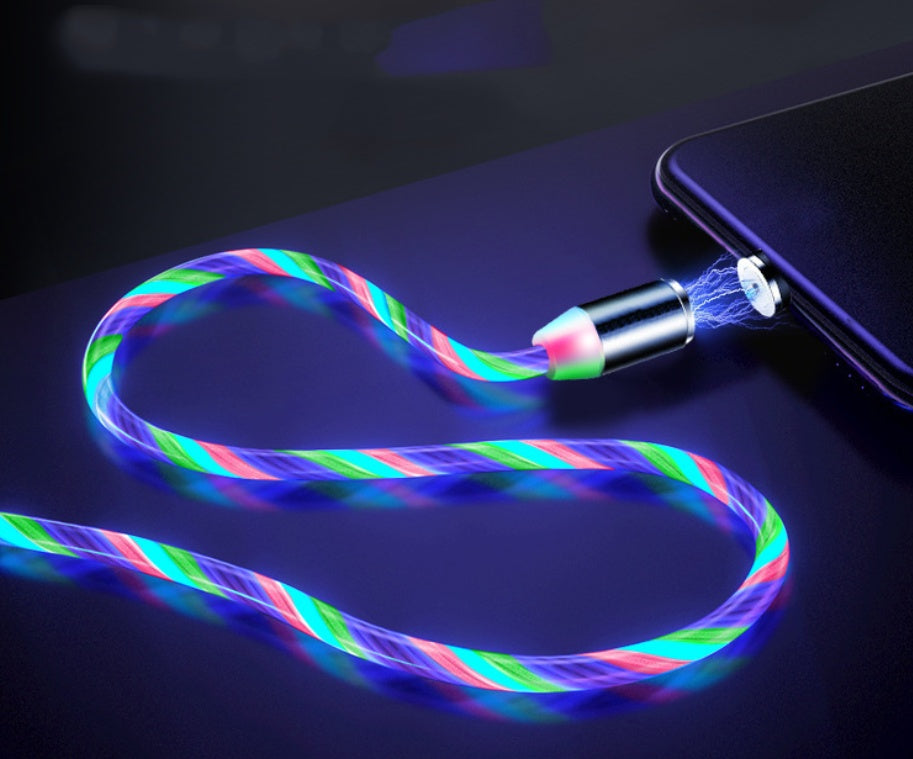 Light Magnetic Streamer Data Line Cable for Iphone , Android, Type C