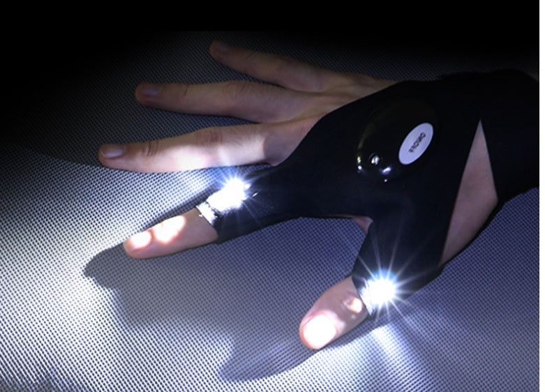 Guantes impermeables con linterna LED para hombres y mujeres