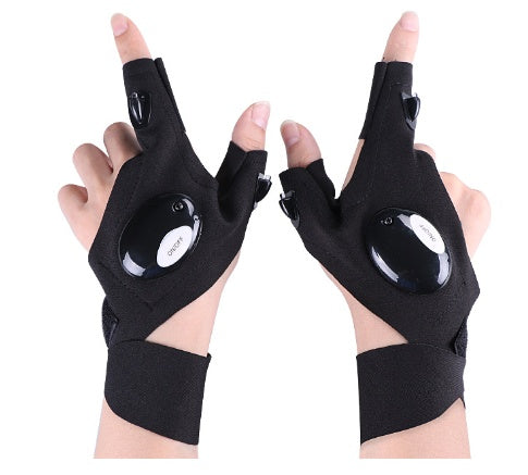 Guantes impermeables con linterna LED para hombres y mujeres