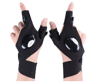 Guantes impermeables con linterna LED para hombres y mujeres