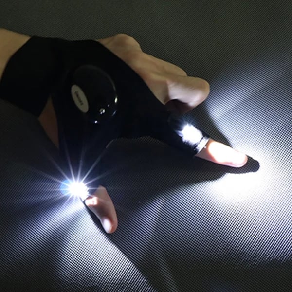 Guantes impermeables con linterna LED para hombres y mujeres